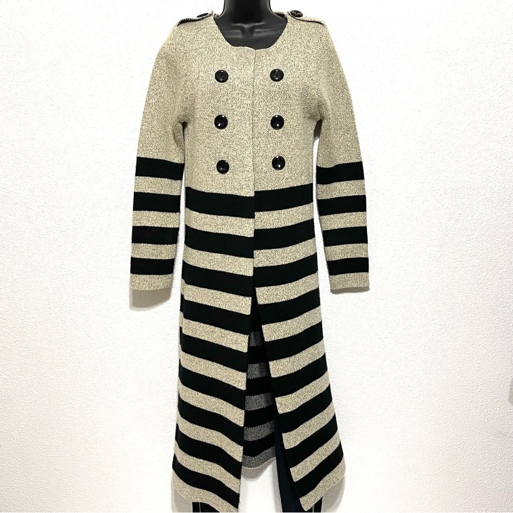 Baciano Woman Stripe Open Front Cardigan Sweater Bacciinc Size S
